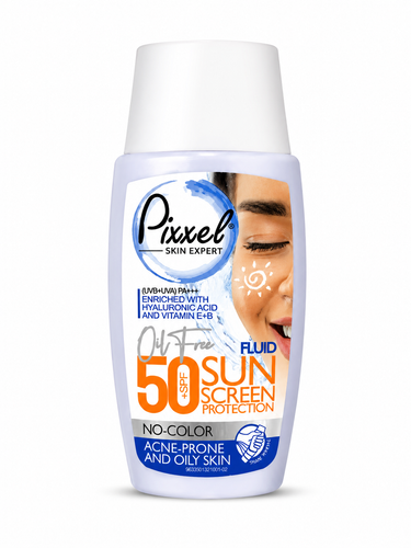 ضد آفتاب پیکسل با Spf50 مناسب پوست چرب و جوش دار حجم 50 میلی لیتر