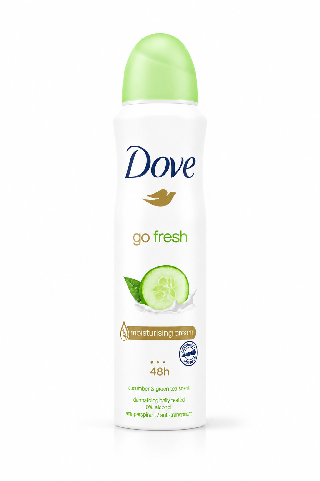 اسپری ضد تعریق زنانه داو مدل go fresh با رایحه خیار و چای سبز حجم 150 میل