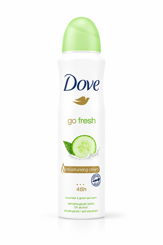 اسپری ضد تعریق زنانه داو مدل go fresh با رایحه خیار و چای سبز حجم 150 میل