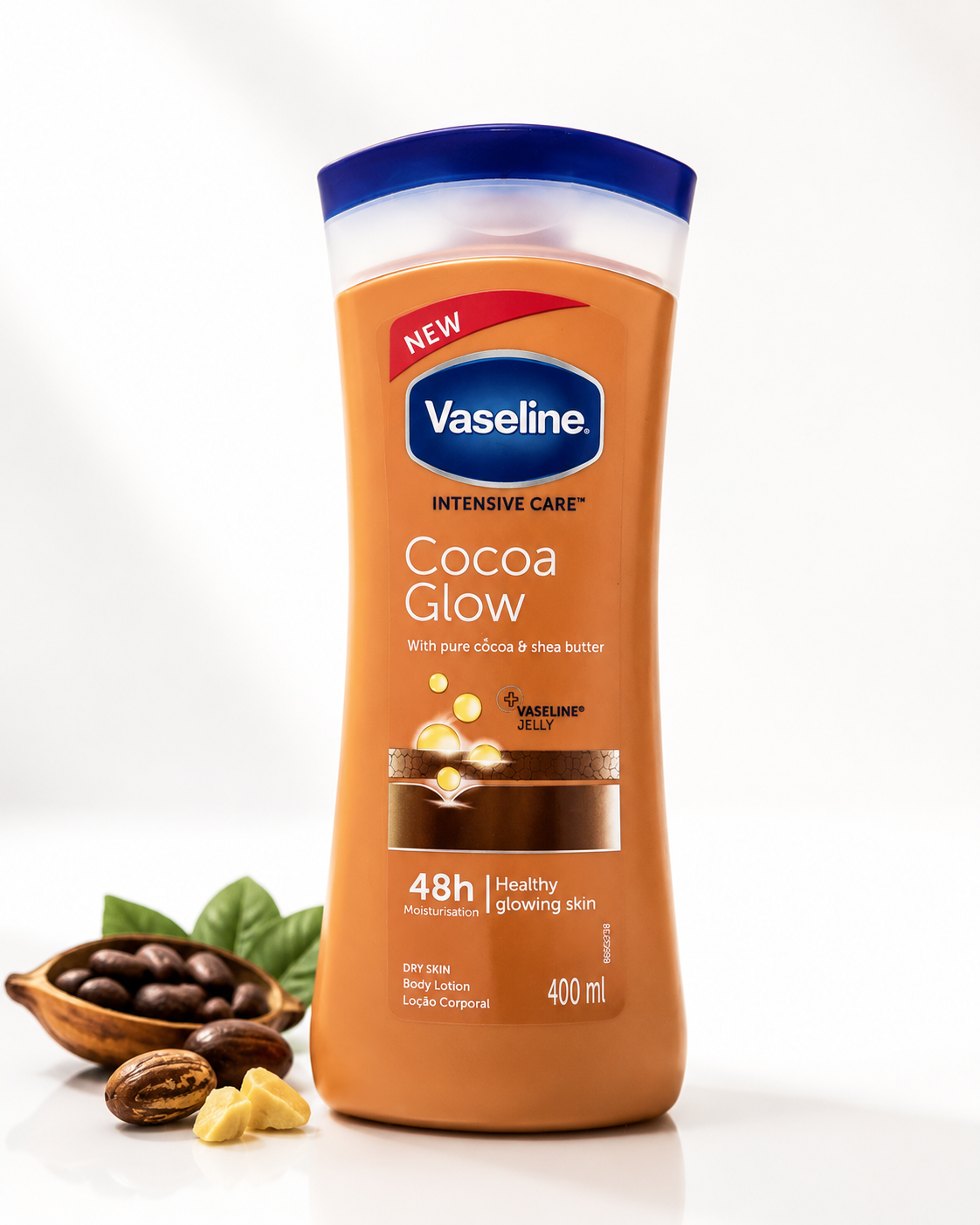 لوسیون بدن وازلین مدل cocoa glow حجم 400 میل