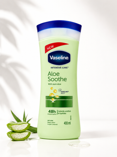 لوسیون بدن وازلین مدل aloe soothe حجم 400 میل