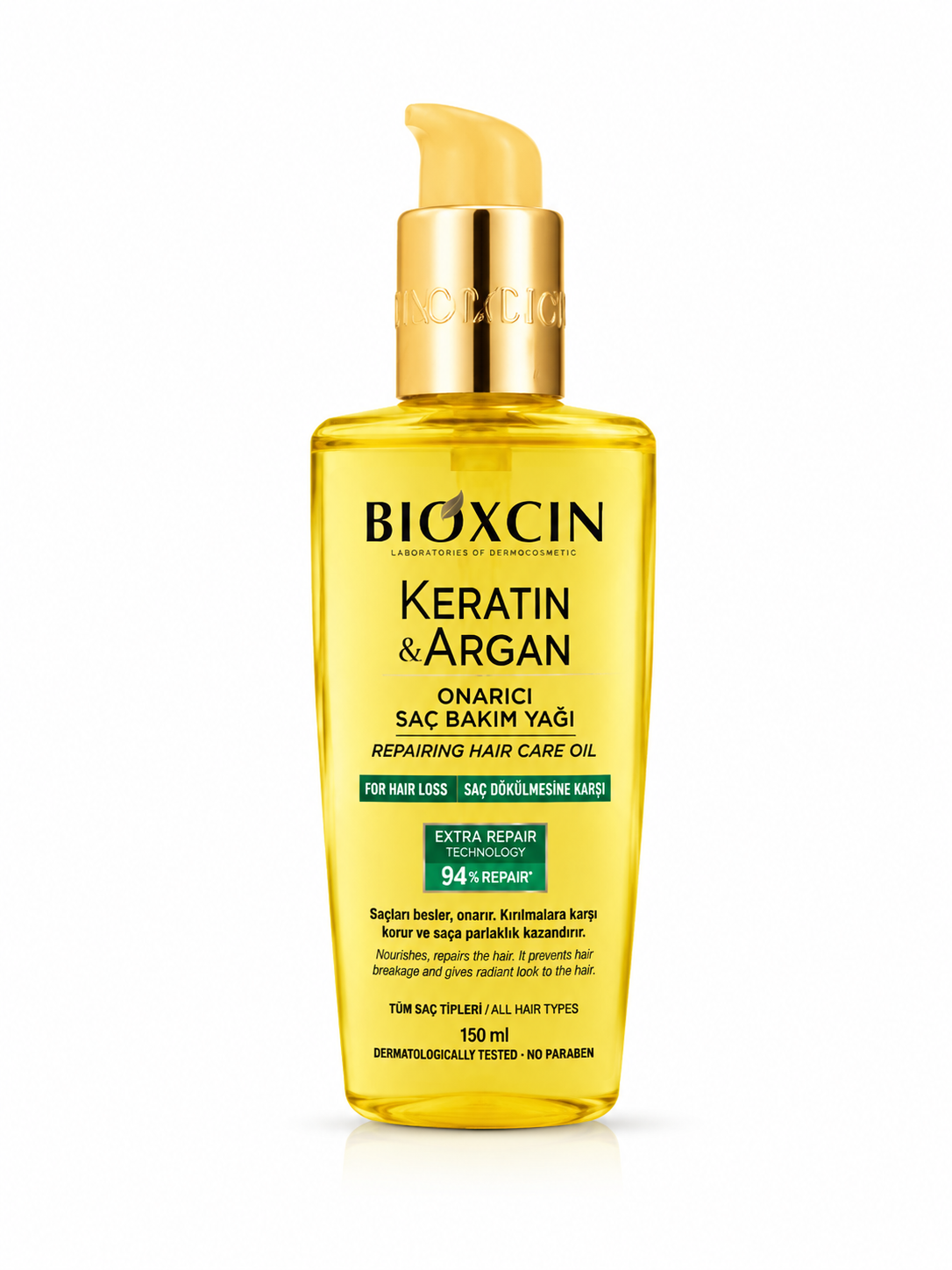 روغن مو بیوکسین مدل Keratin و آرگان حجم 150 میلی‌لیتر