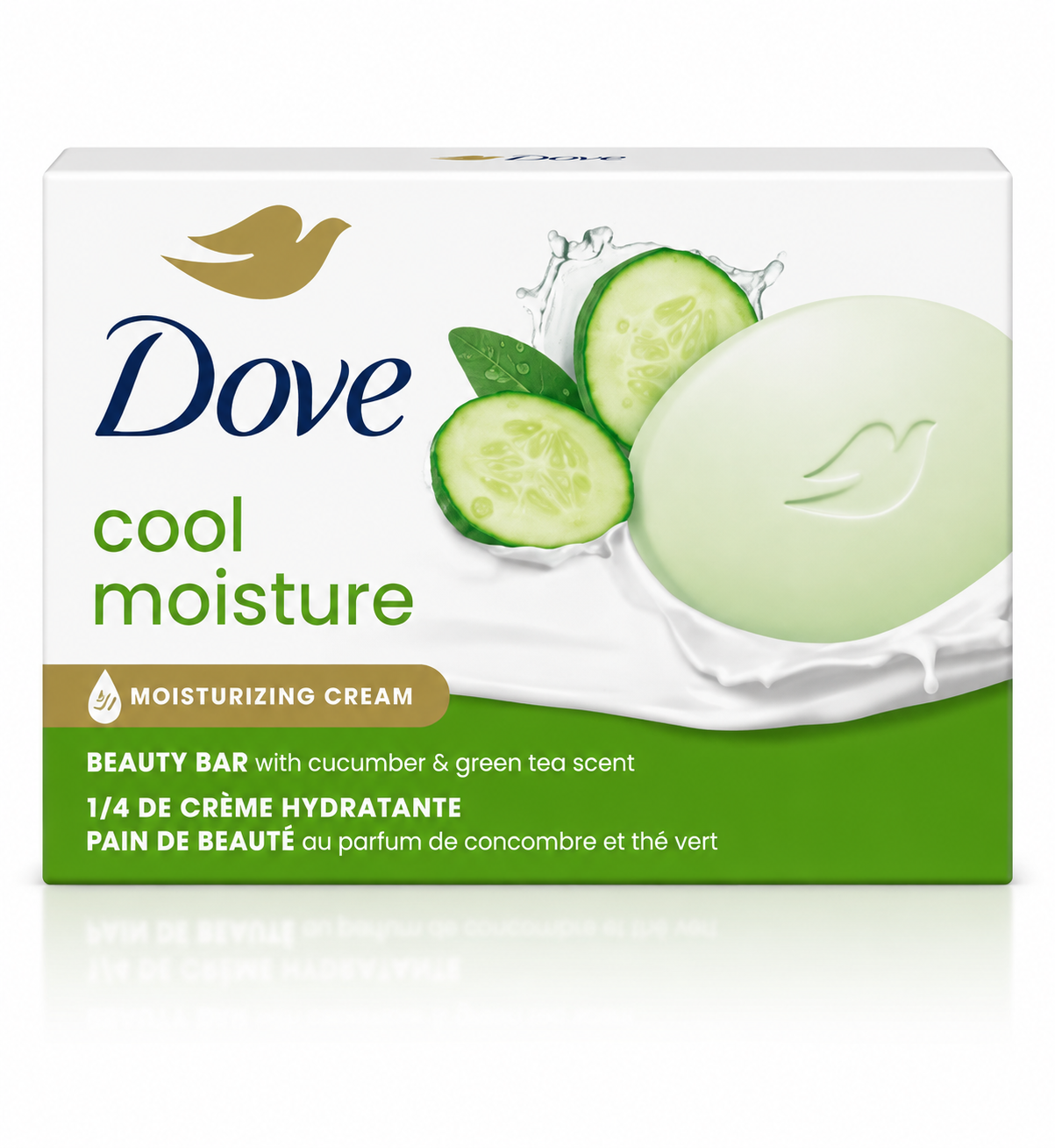 صابون کرمی داو مدل Cool Moisture | حاوی عصاره خیار و چای سبز حجم 106 گرم