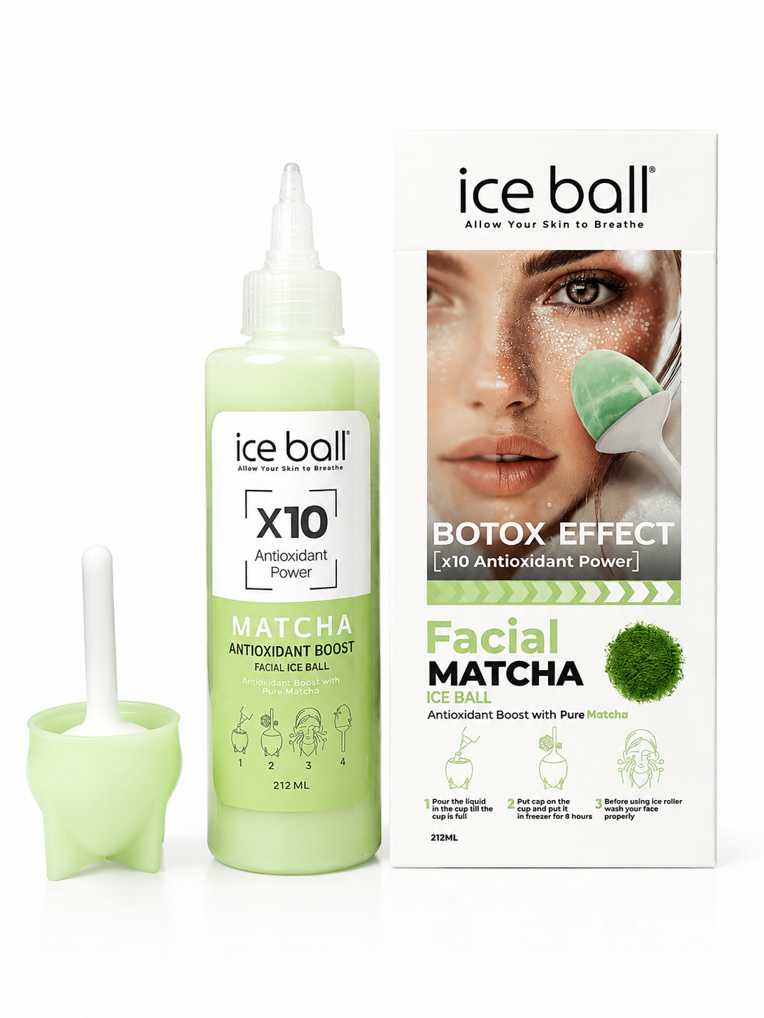 ژل آبرسان و روشن کننده صورت آیس بال مدل Matcha حجم 212 میلی لیتر