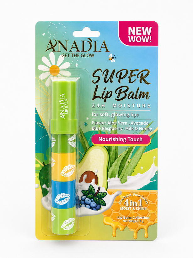 بالم لب آنادیا مدل Anadia Super Lip Balm 4in1 حجم 8 گرم