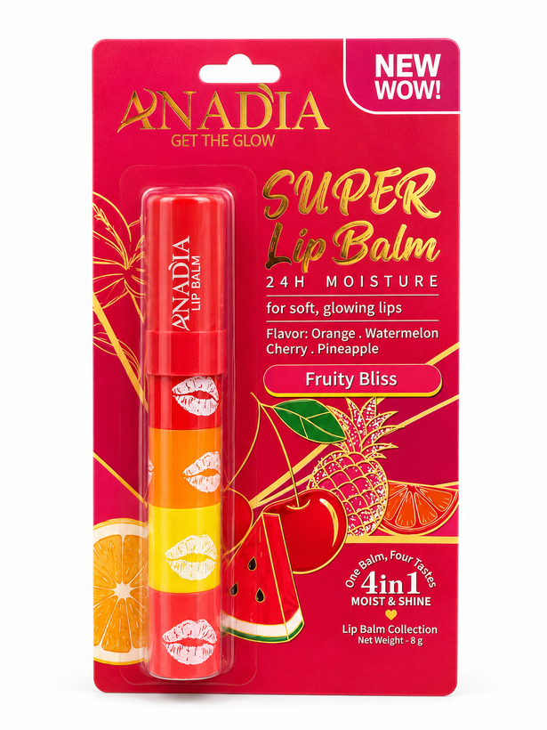 بالم لب آنادیا مدل Anadia Super Lip Balm 4in1 حجم 8 گرم