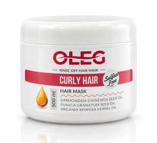 ماسک مو اولگ مدل CURLY مناسب برای موهای فر و مجعد حجم 500 میلی لیتر